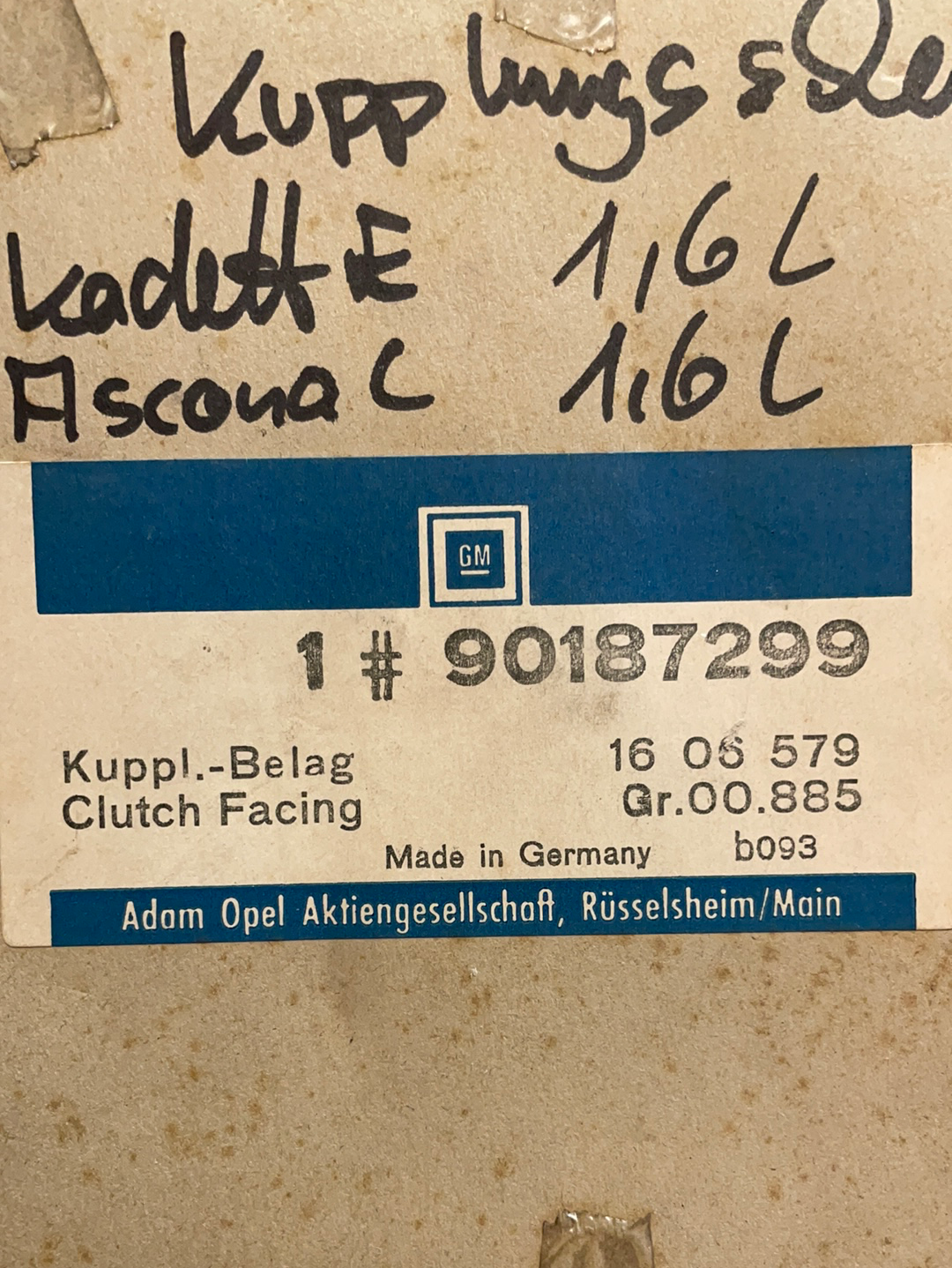 Original GM Opel Kadett E 1,6L Ascona C 1,6L Kupplungsleiste Neu