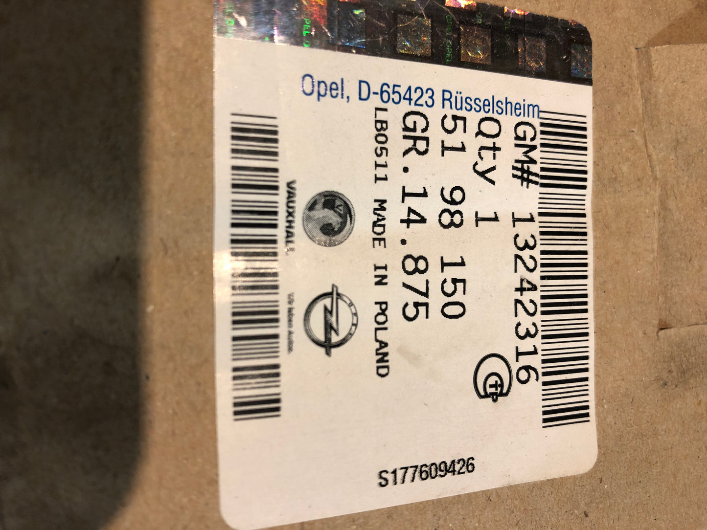 Original Opel Zafira B Sicherheitsgurt Neu