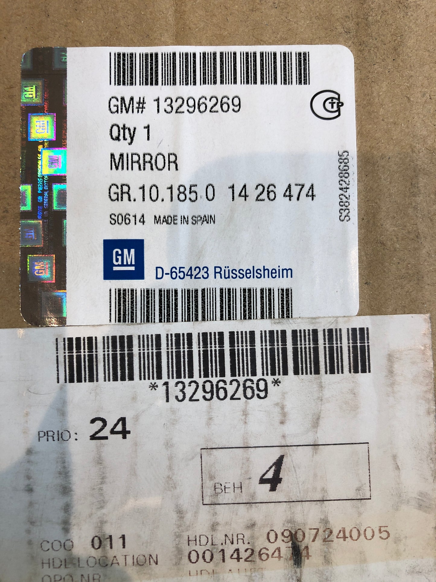 Original GM Opel Corsa D Spiegelglas Außen Links Neu