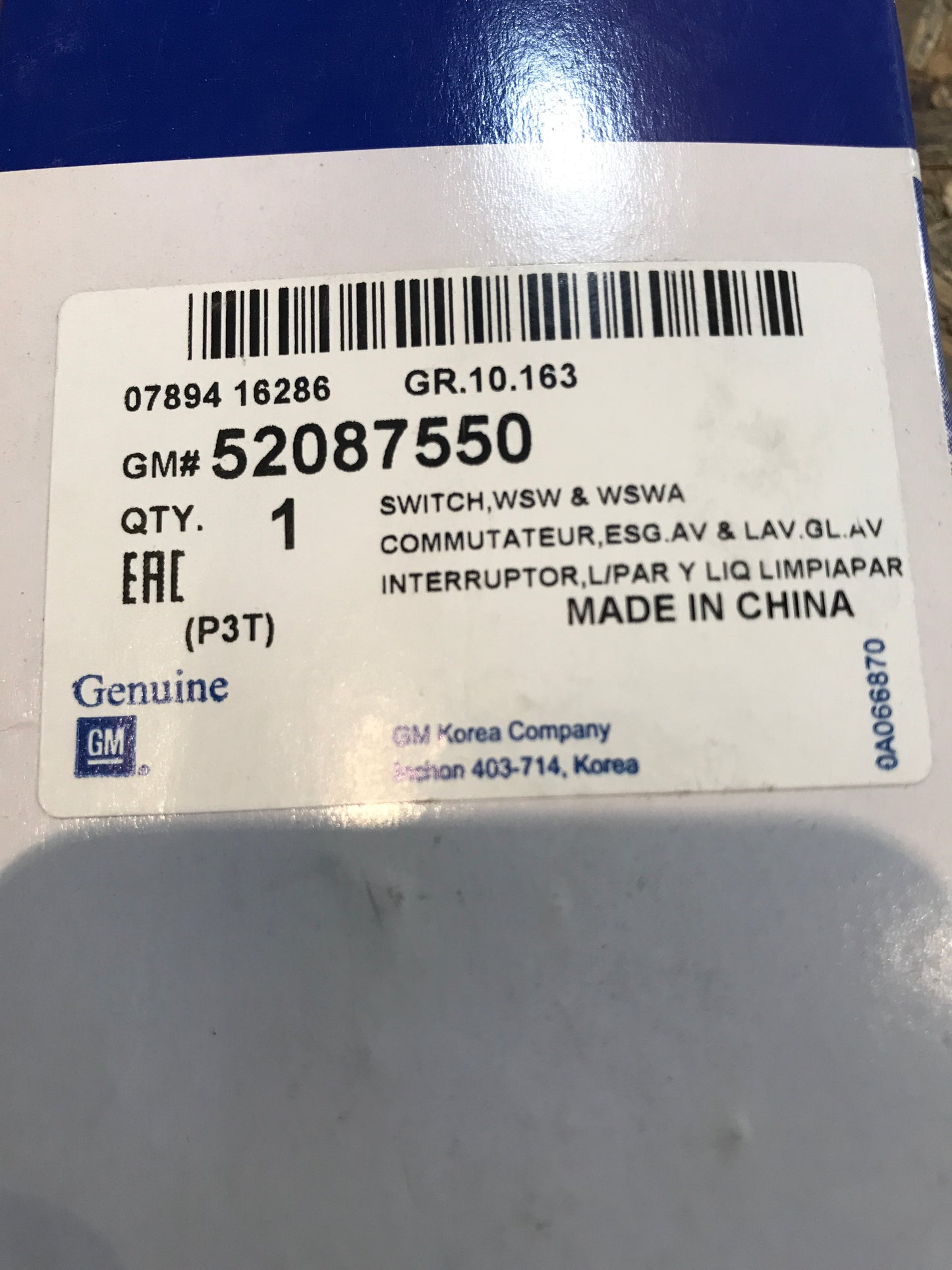 Original Opel Mokka X Schalter Scheibenwischer NEU