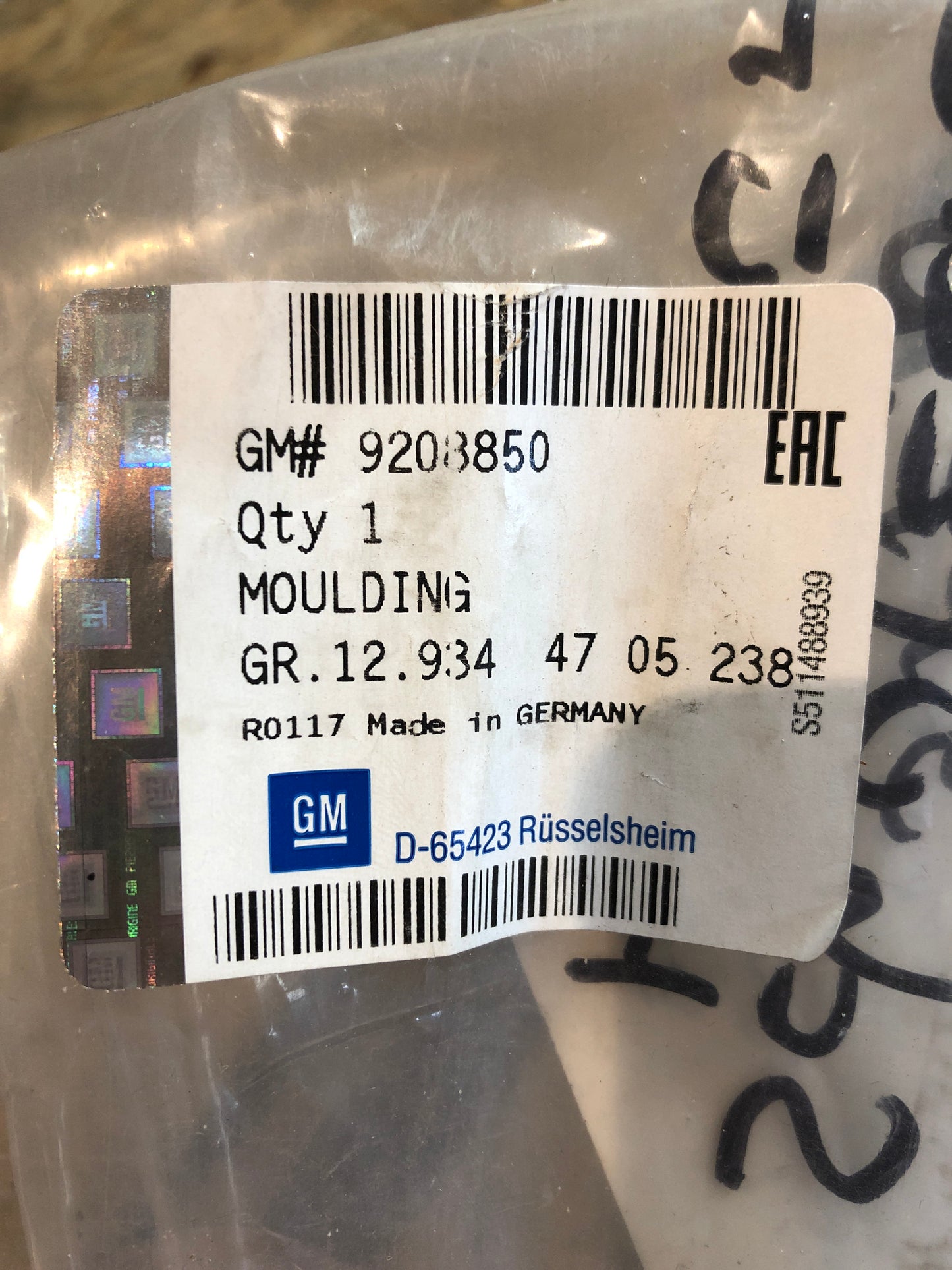 Original GM Opel Agila A Schutzzierleiste Hintertür Neu