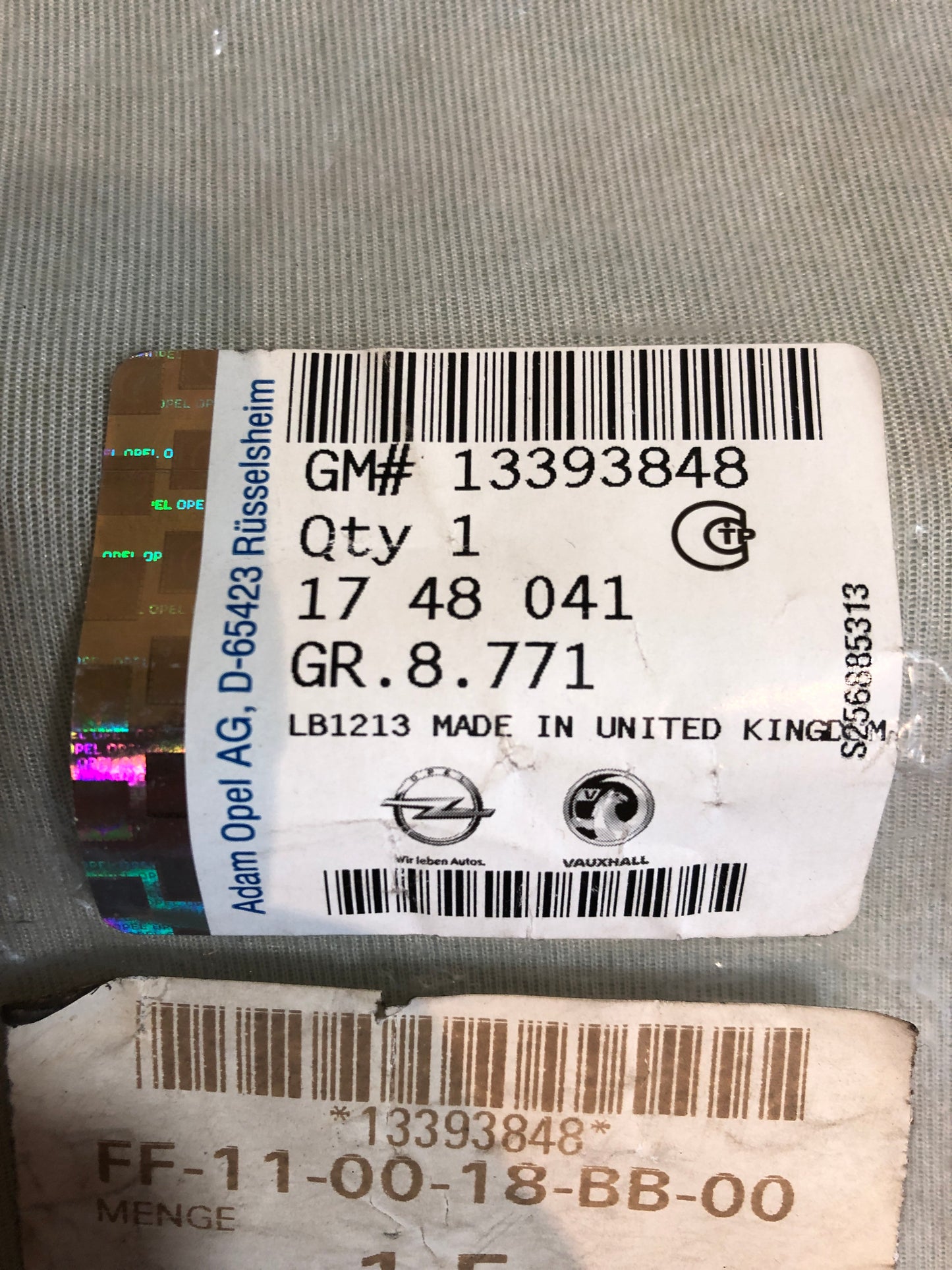 Original GM Opel Astra J Heizmatte Vordersitz Neu