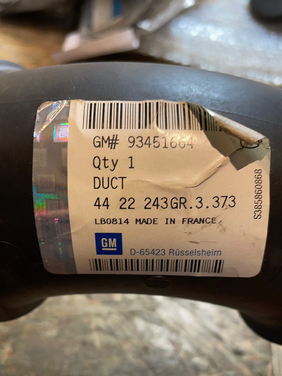 Original GM Opel Vivaro B Fiat Talento Nissan NV300 Renault Traffic 3 Ansaugschlauch Neu