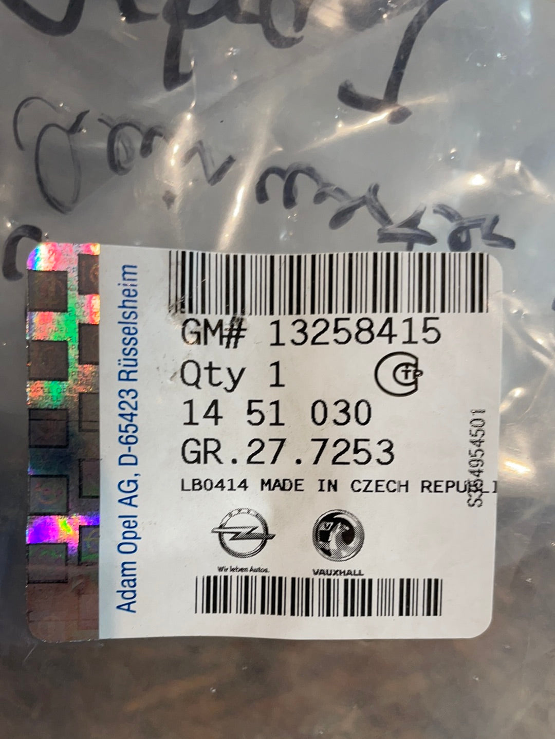 Original GM Opel Astra J Schlauch Scheinwerfer Reinigungsanlage Neu