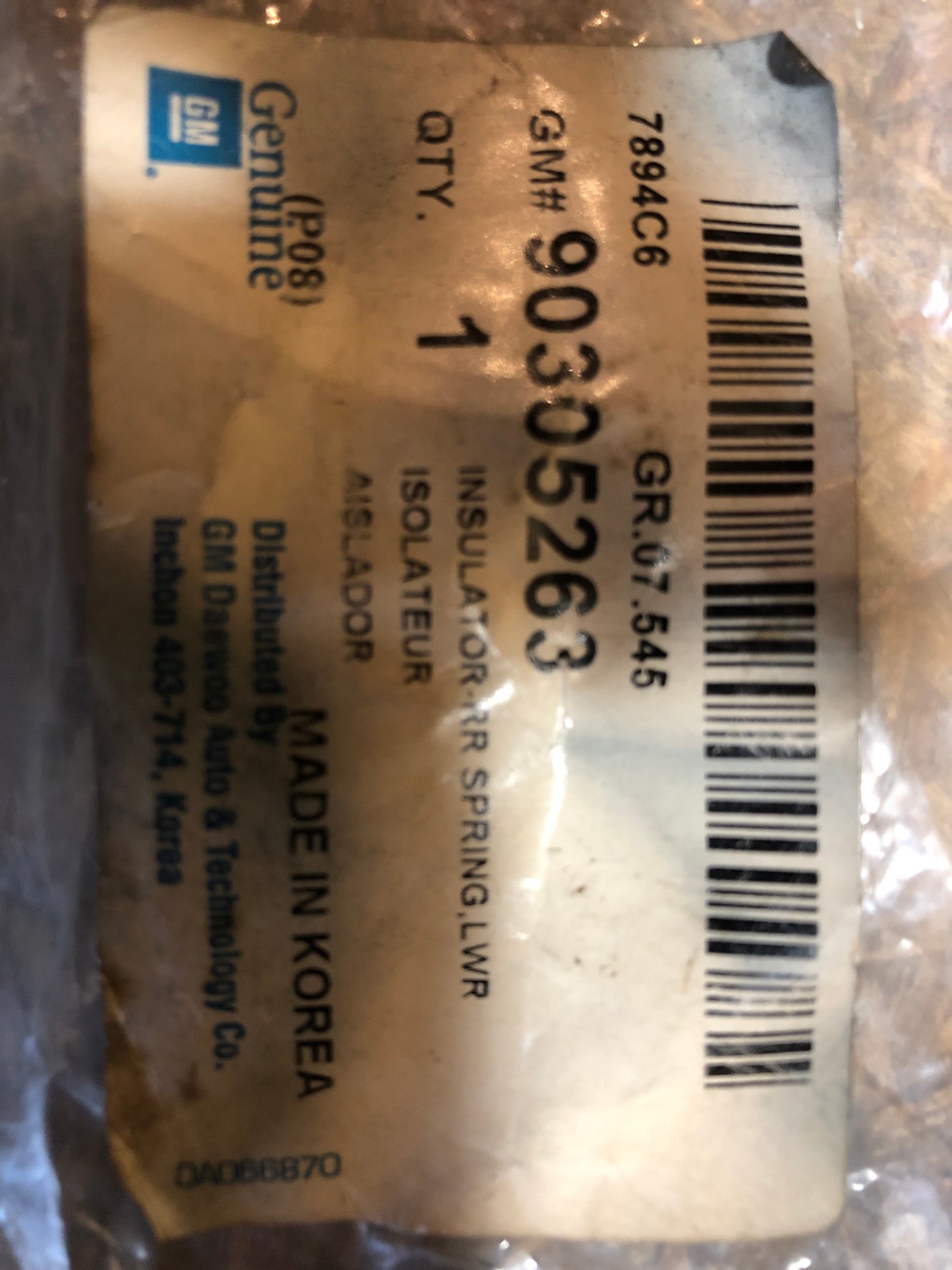 Original Opel Kadett Dämpfungsring Neu