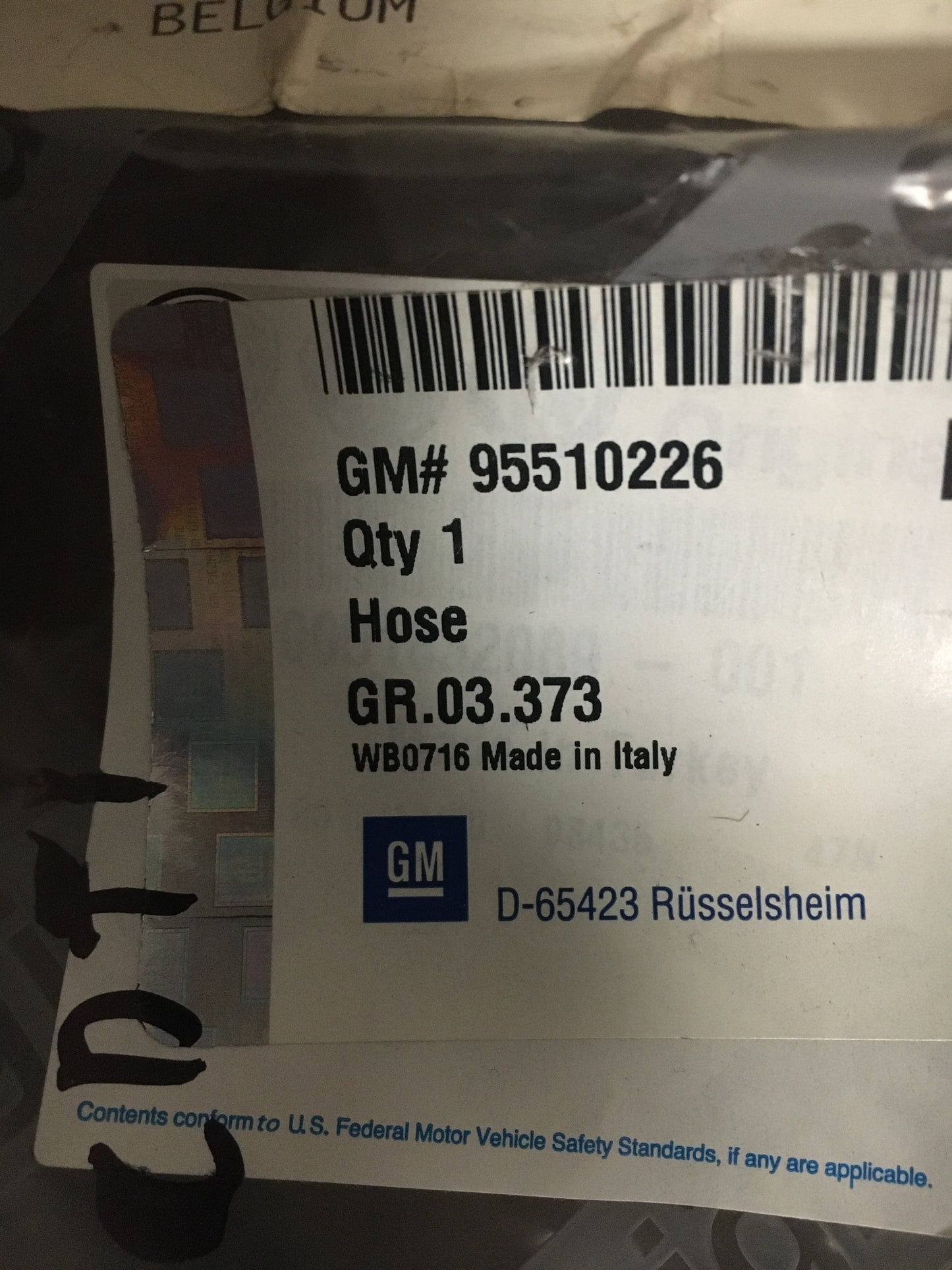 Original Opel Combo 1,6 CDTI Intercooler Schlauch NEU