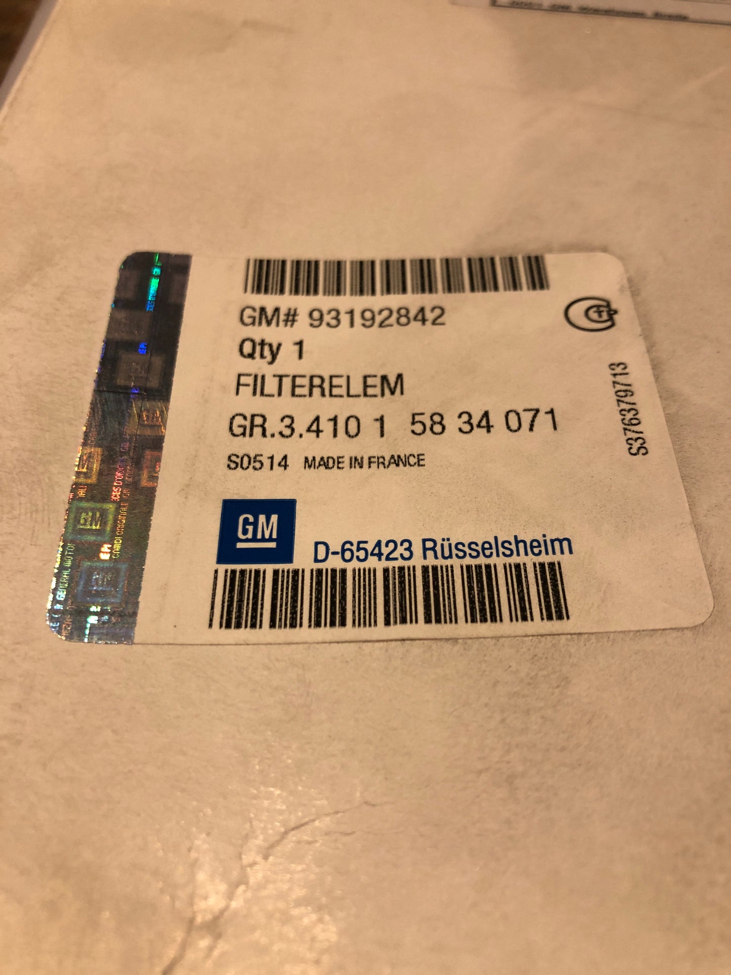 Original Opel Signum Vectra C Luftfilter Neu