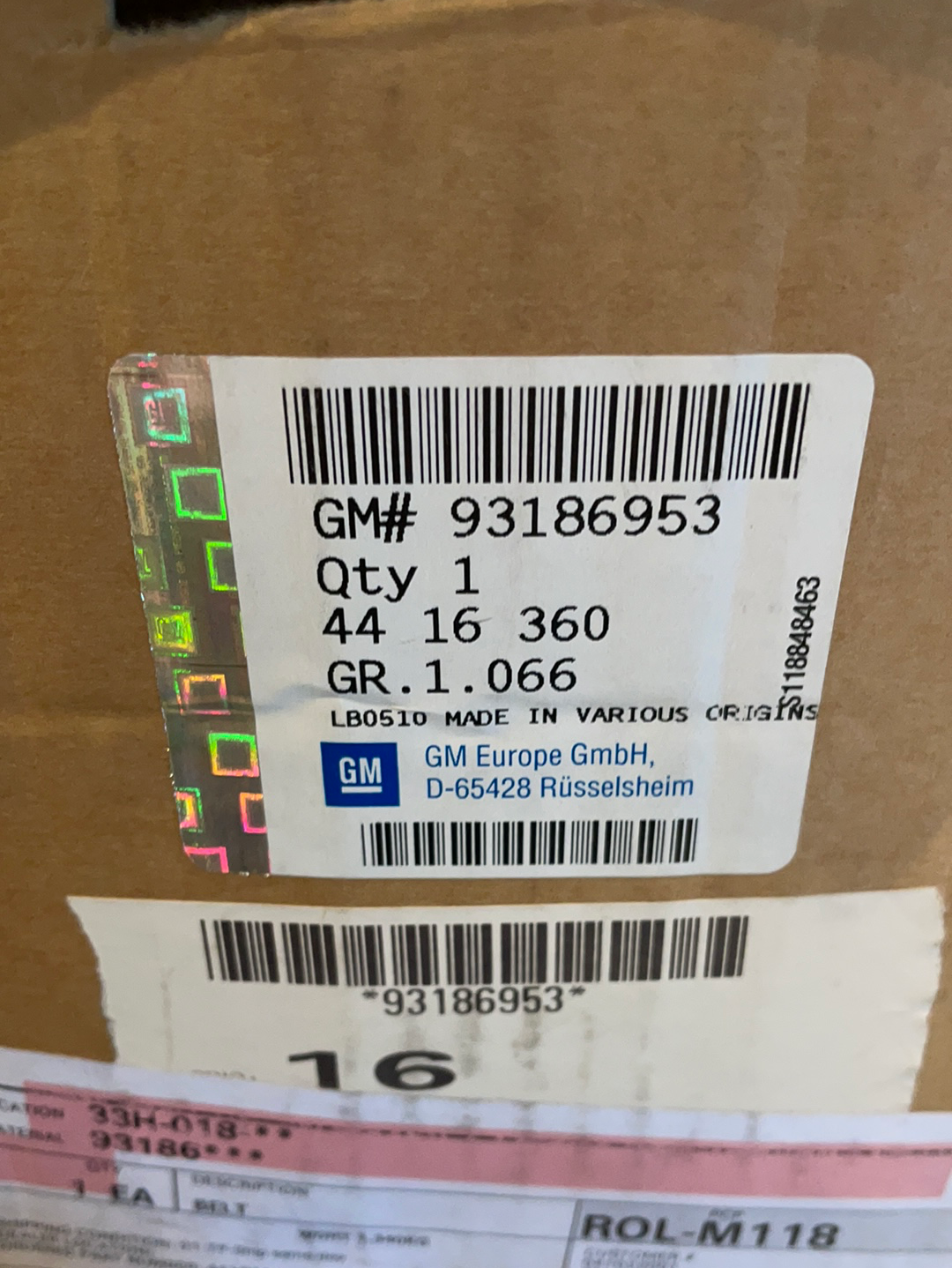 Original GM Opel Movano 2,2 DTI Keilriemensatz Neu