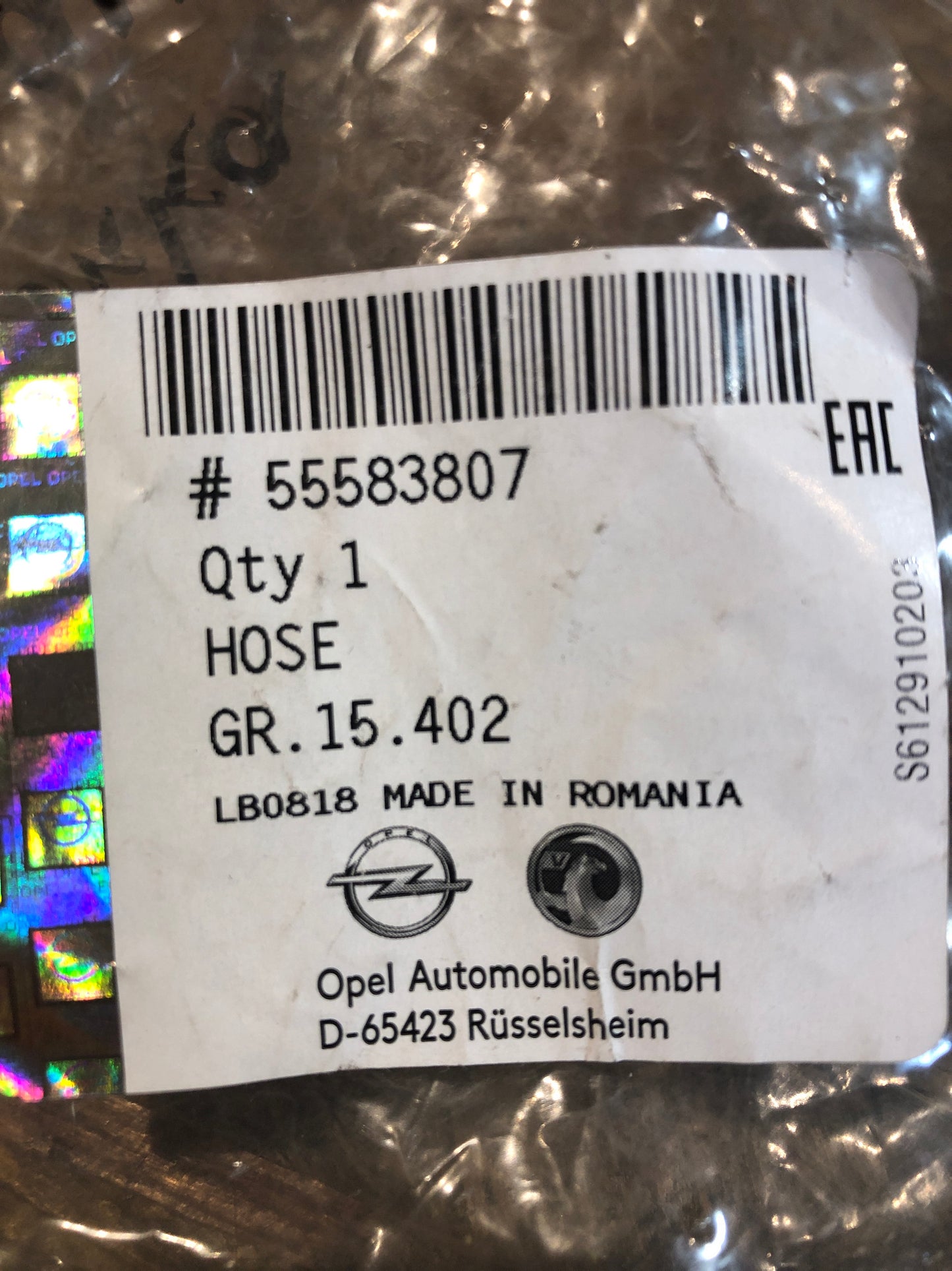 Original Opel Mokka Schlauch Ölkühler Auslass Neu