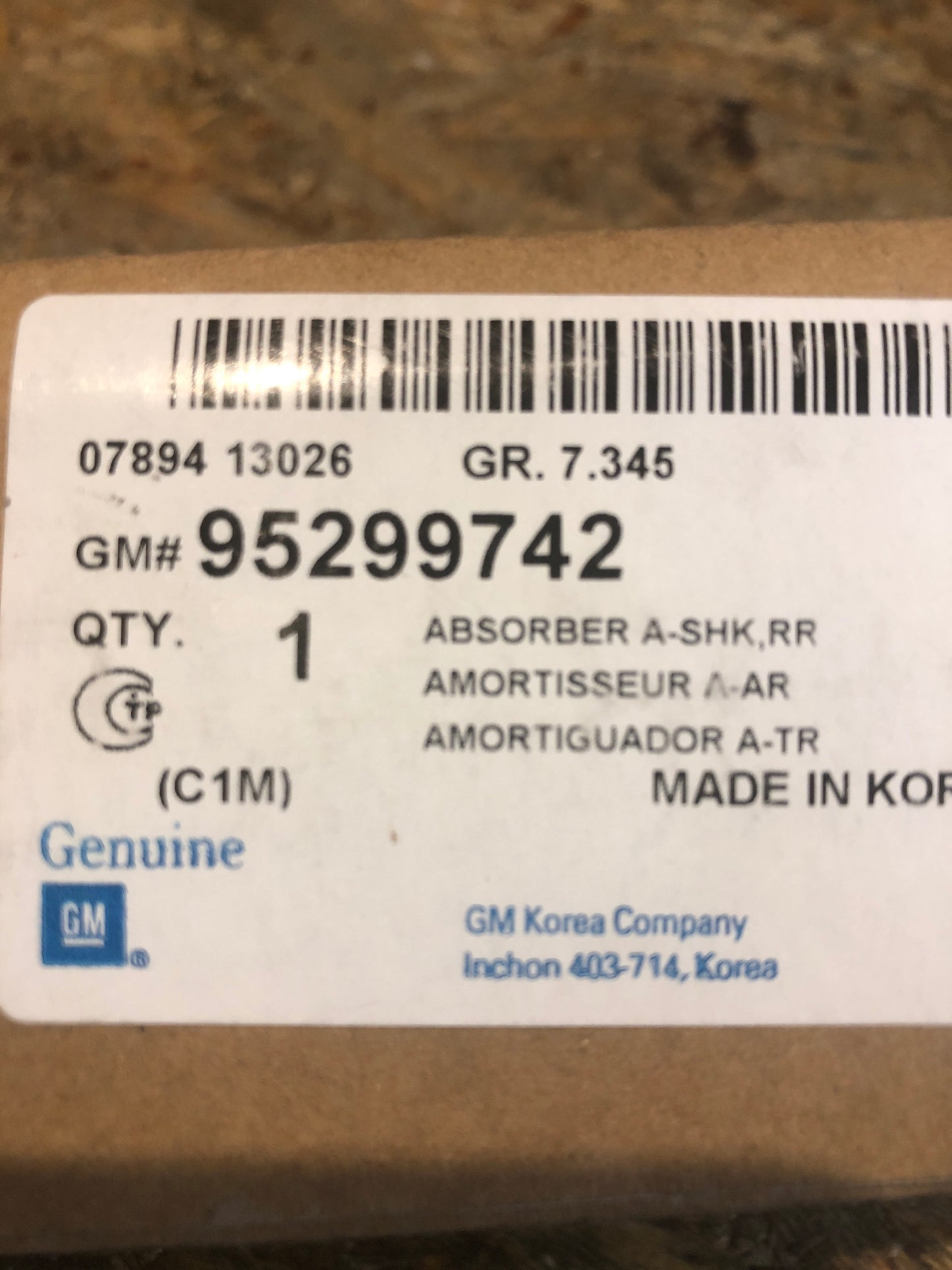 Original GM Chevrolet Matiz Spark Stoßdämpfer Neu