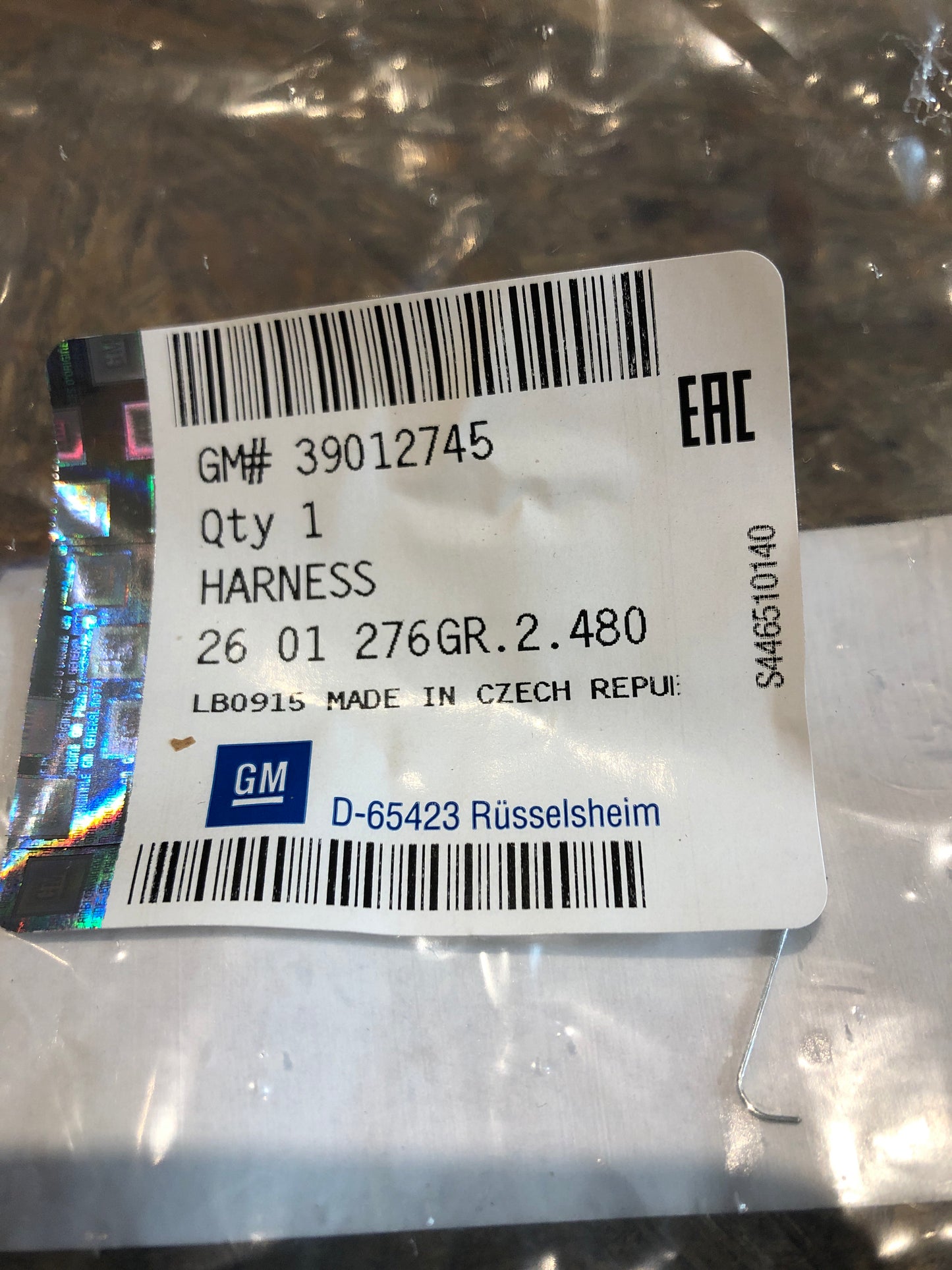 Original Opel Corsa E 2015 Kabelsatz Hintertüre Neu