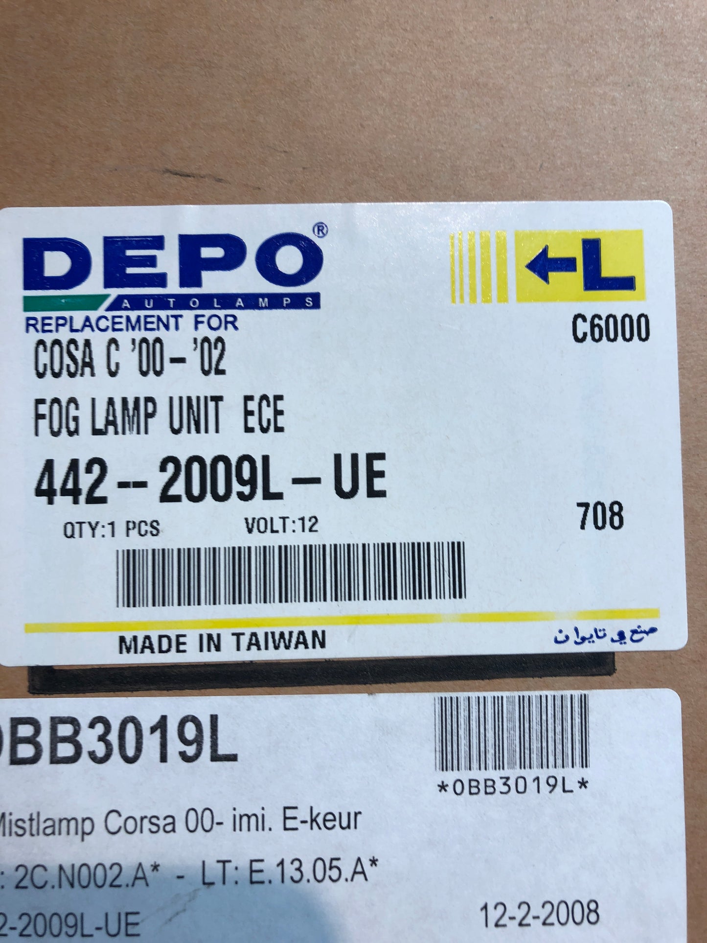 Depo Opel Corsa C Nebelscheinwerfer Neu