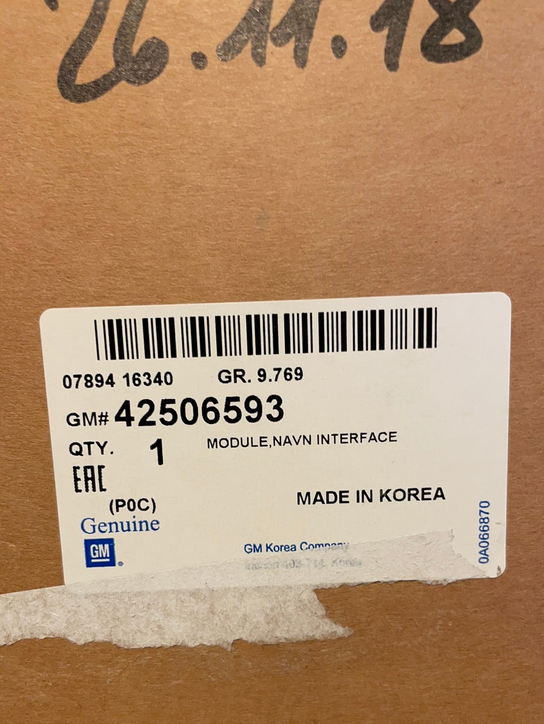 Original GM Chevrolet Captiva 2014-2015 Display Navi Neu