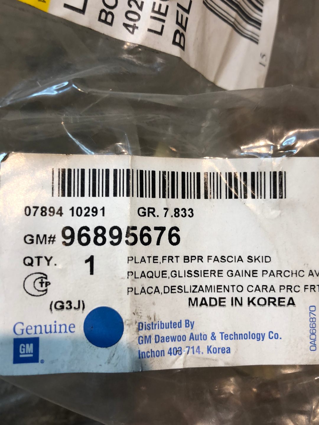 Original GM Chevrolet Orlando Blende Stoßstange Neu