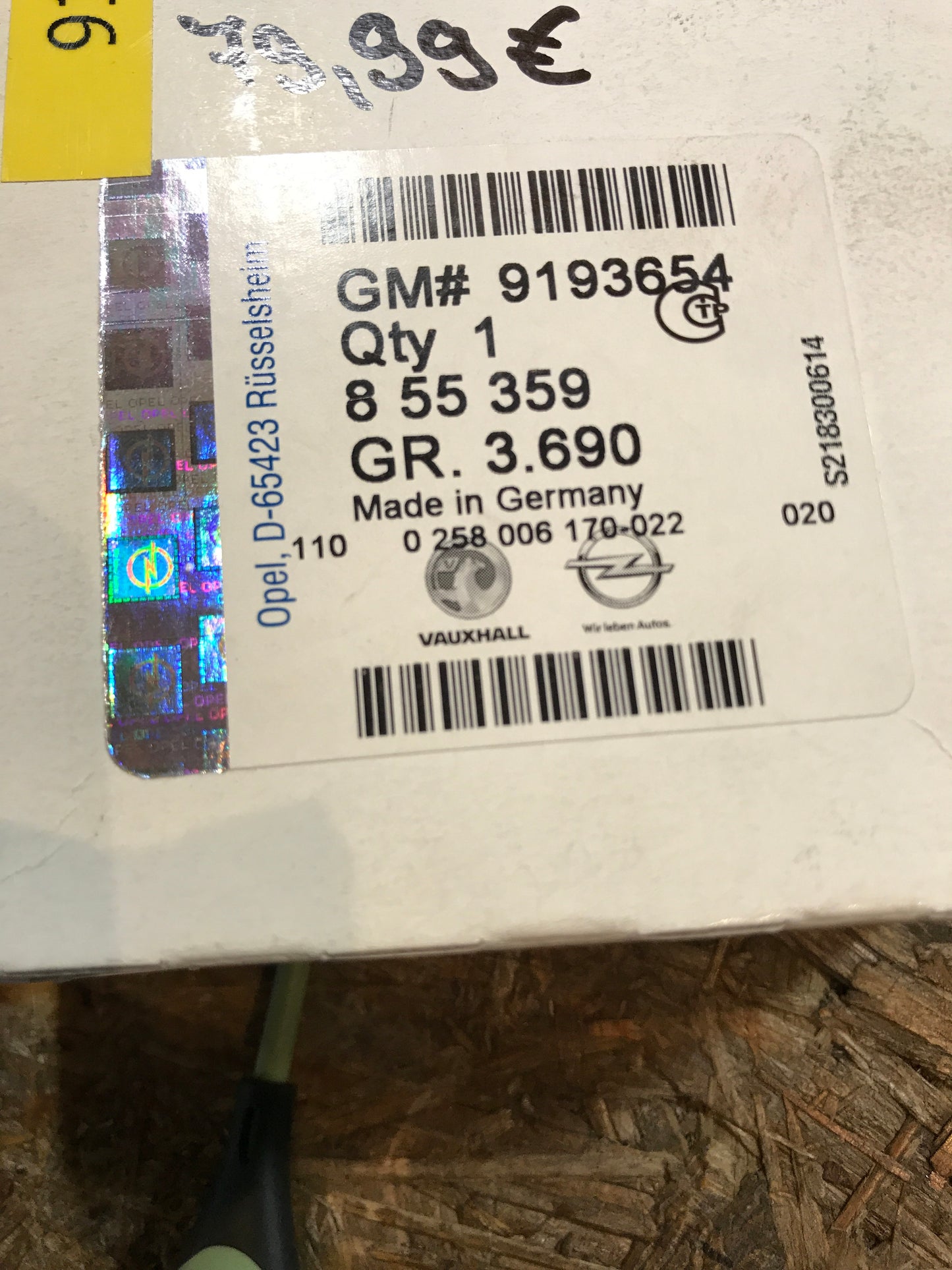 Original Opel Corsa C/D Lambdasonde Katalysator NEU