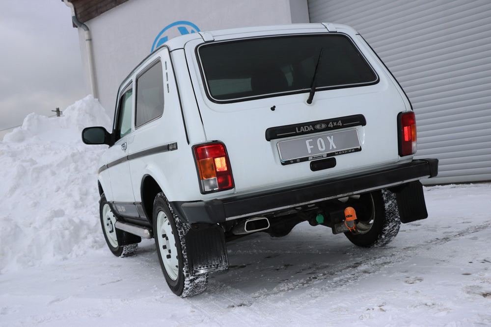 FOX Lada Niva 4x4 Endschalldämpfer quer Ausgang links - 145x65 Typ 59 links