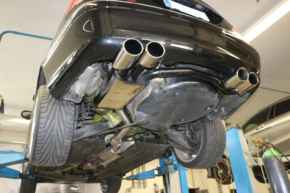 FOX Mercedes CLK Typ 209 Cabrio & Coupe Endschalldämpfer Ausgang rechts/links Ø70mm - 2x115x85 Typ 32 rechts/links