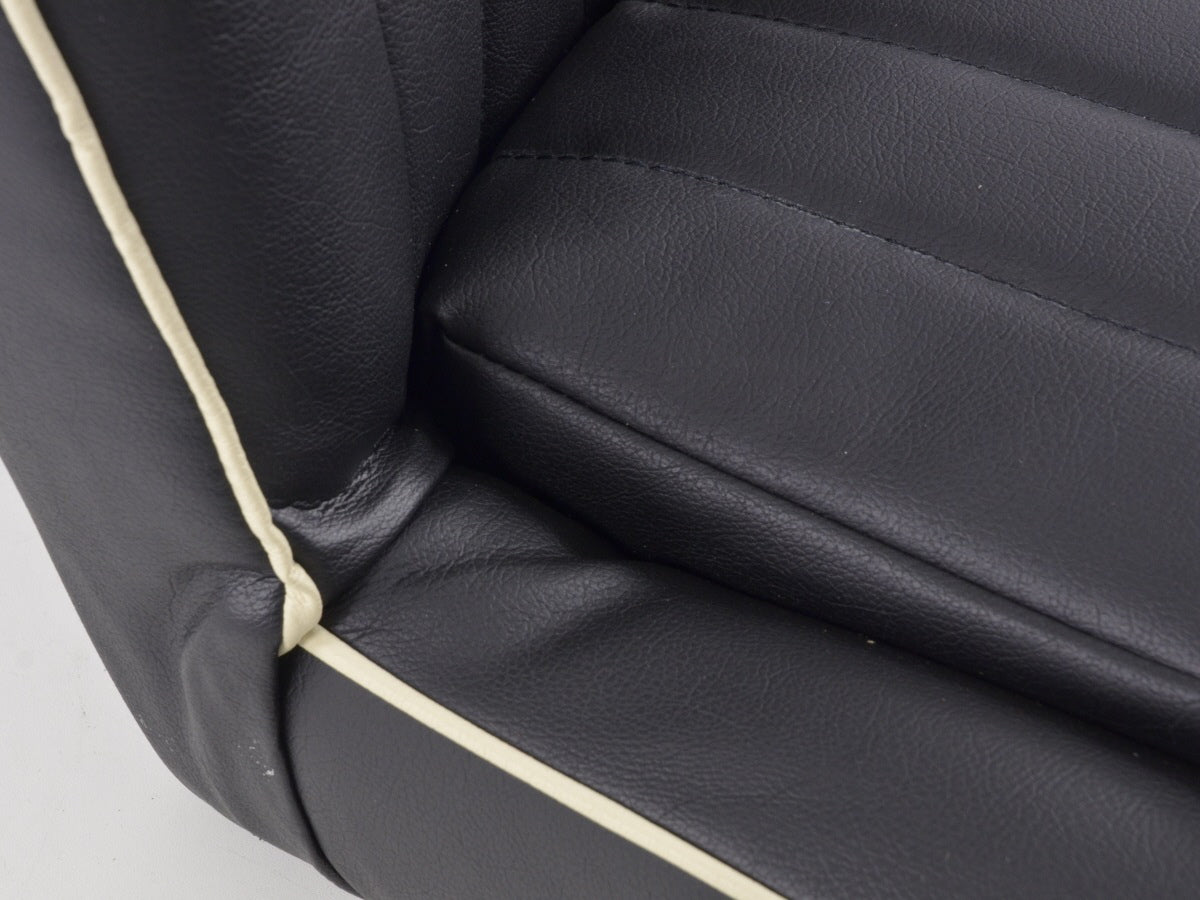 FK Oldtimersitze Auto Vollschalensitze Set Classic 4 schwarz/weiß mit Kopfstütze