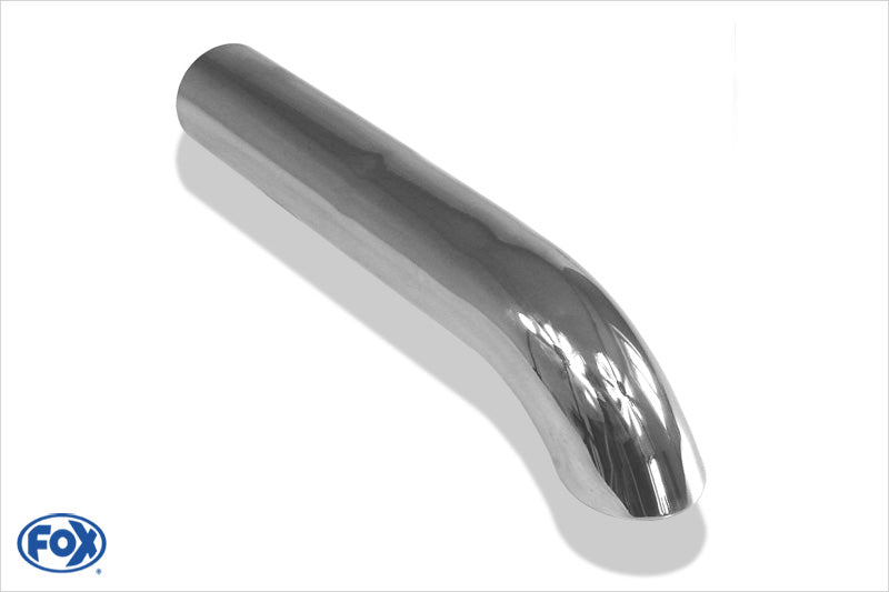 FOX Anschweißendrohr Typ 26 Ø 55 mm / Länge: 350 mm - uneingerollt / 80° nach unten gebogen