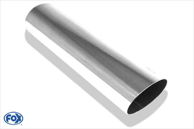 FOX Anschweißendrohr Typ 30 140x90 mm / Länge: 300 mm - oval / uneingerollt / 15° abgeschrägt / ohne Absorber