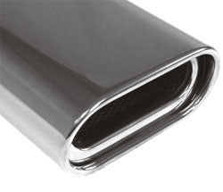 FOX Anschweißendrohr Typ 53 160x80 mm / Länge: 300 mm - flachoval / eingerollt / 10° abgeschrägt / mit Absorber