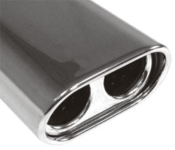 FOX Anschweißendrohr Typ 58 135x80 mm / Länge: 300 mm - oval / eingerollt / abgeschrägt / mit Doppelrohr-Absorber