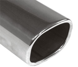FOX Anschweißendrohr Typ 70 78x75 mm / Länge: 300 mm - rechteckig abgerundet / eingerollt / 15°abgeschrägt / ohne Absorber