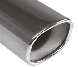 FOX Anschweißendrohr Typ 71 93x79 mm / Länge: 300 mm - rechteckig abgerundet / eingerollt / 15°abgeschrägt / mit Absorber