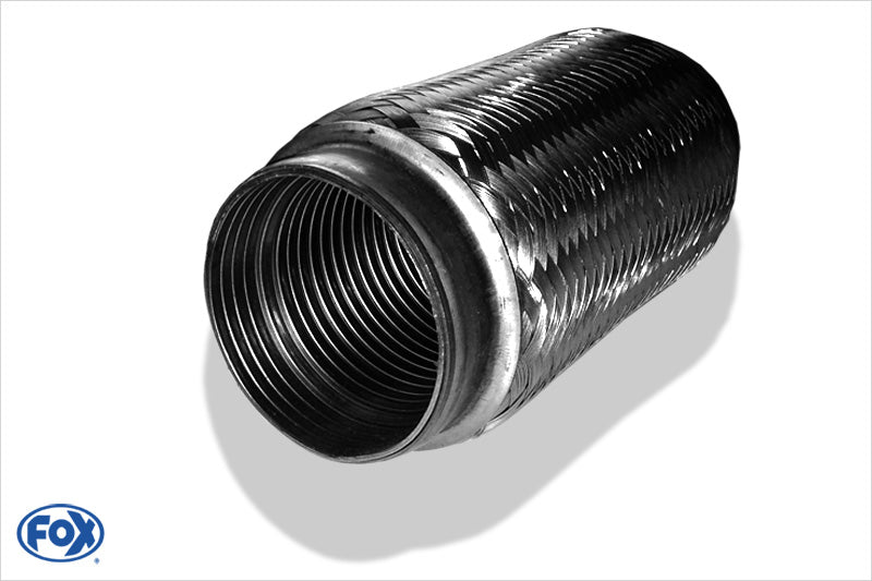 FOX Flexibles Rohr Interlock - Ø45mm innen - Länge: 200mm Innenleben besteht aus Edelstahlwellrohr - Außenhülle ist Edelstahlgeflecht