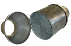 FOX Uni-Metallkat - 200 Zellen - Material: 1.4812 Länge: 230mm/ Anschluss: 62mm - unpoliert (ohne Gutachten (laut StVo nicht zugelassen))