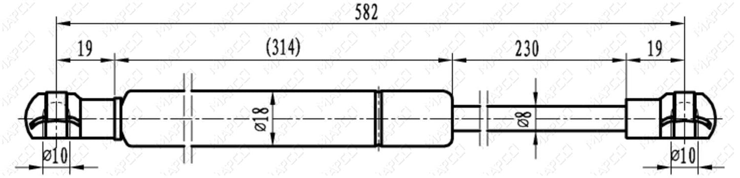 MAPCO Gasfeder, Koffer-/Laderaum 91501