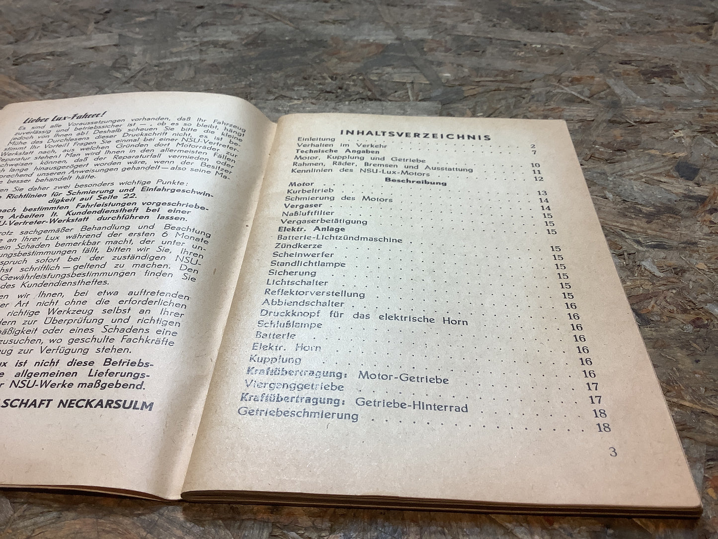 NSU Betriebsanleitung Ausgabe Juni 1952