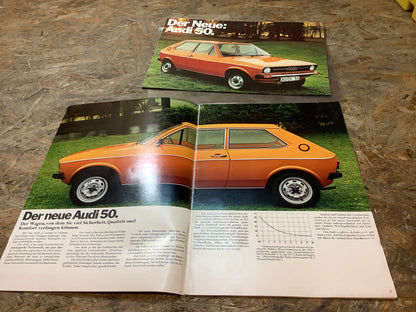 Der Neue Audi 50 Zeitschrift + Poster August/September 1974