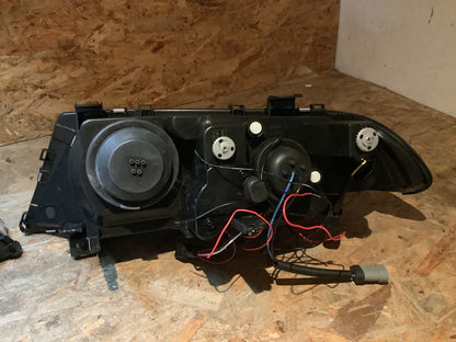 Tuning-Tec LED Angel Eyes Scheinwerfer für BMW 3er E46 98-01 schwarz Set