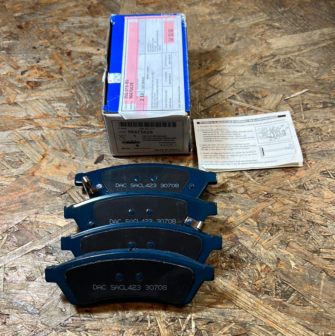 Original GM Chevrolet Bremsbeläge hinten Epica ab 06 NEU