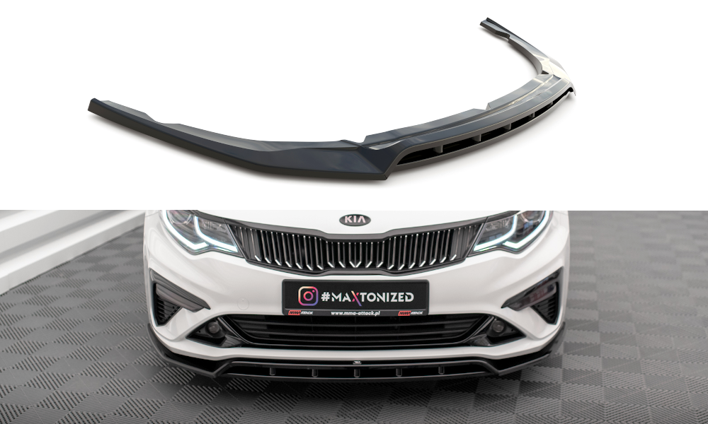 Maxton Front Ansatz V.1 für Kia Optima Mk4 Facelift schwarz Hochglanz