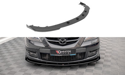 Maxton Street Pro Front Ansatz für +Flaps für V.1 + Flaps Mazda 3 MPS Mk1 schwarz Hochglanz