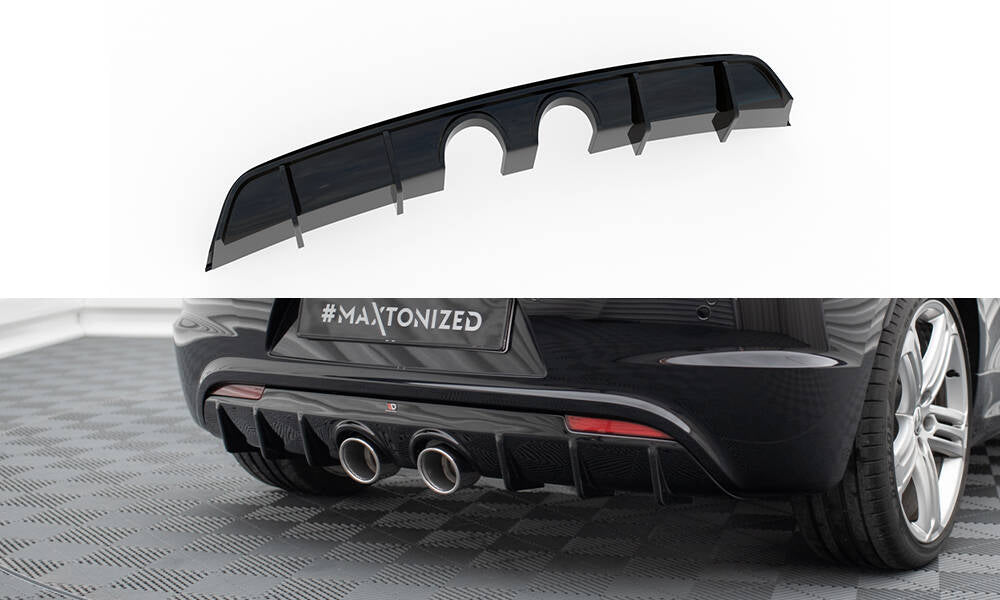 Maxton Diffusor Heck Ansatz V.3 für Volkswagen Scirocco R Mk3 schwarz Hochglanz