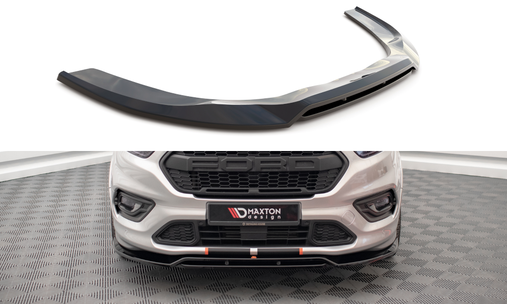 Maxton Front Ansatz für Ford Transit Custom ST-Line Mk1 Facelift schwarz Hochglanz