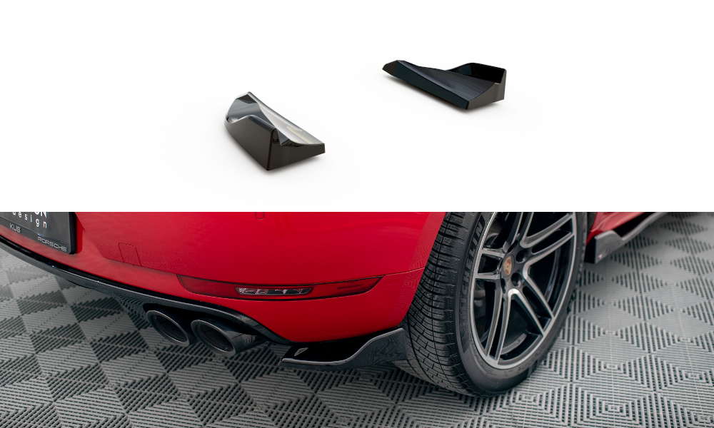 Maxton Heck Ansatz Flaps Diffusor für Porsche Macan Mk1 Facelift schwarz Hochglanz