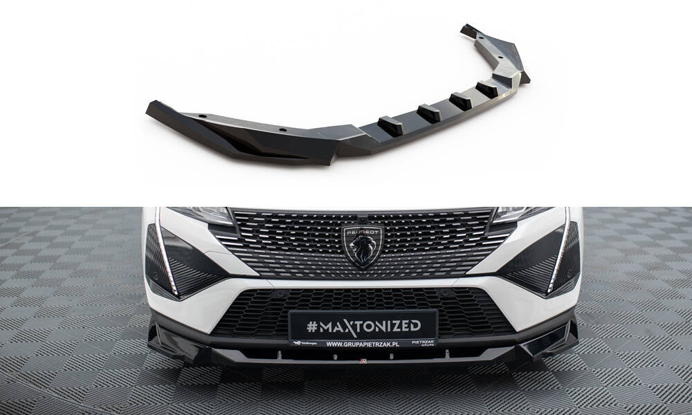 Maxton Front Ansatz für Peugeot 408 Mk1 schwarz Hochglanz