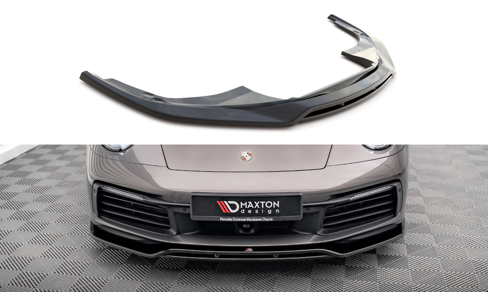 Maxton Front Ansatz für Porsche 911 Carrera 4S 992 schwarz Hochglanz