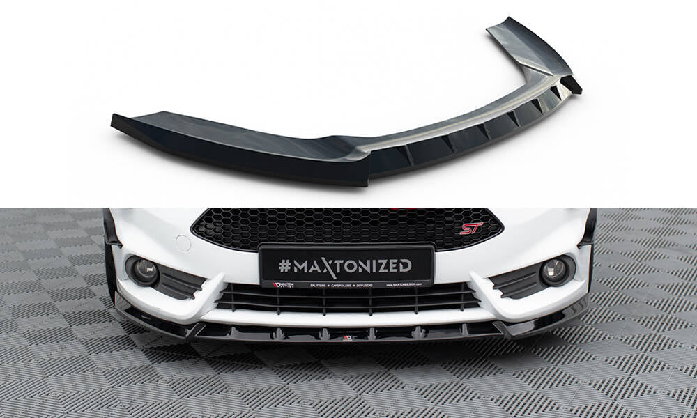 Maxton Front Ansatz V.6 für Ford Fiesta ST Mk7 Facelift schwarz Hochglanz