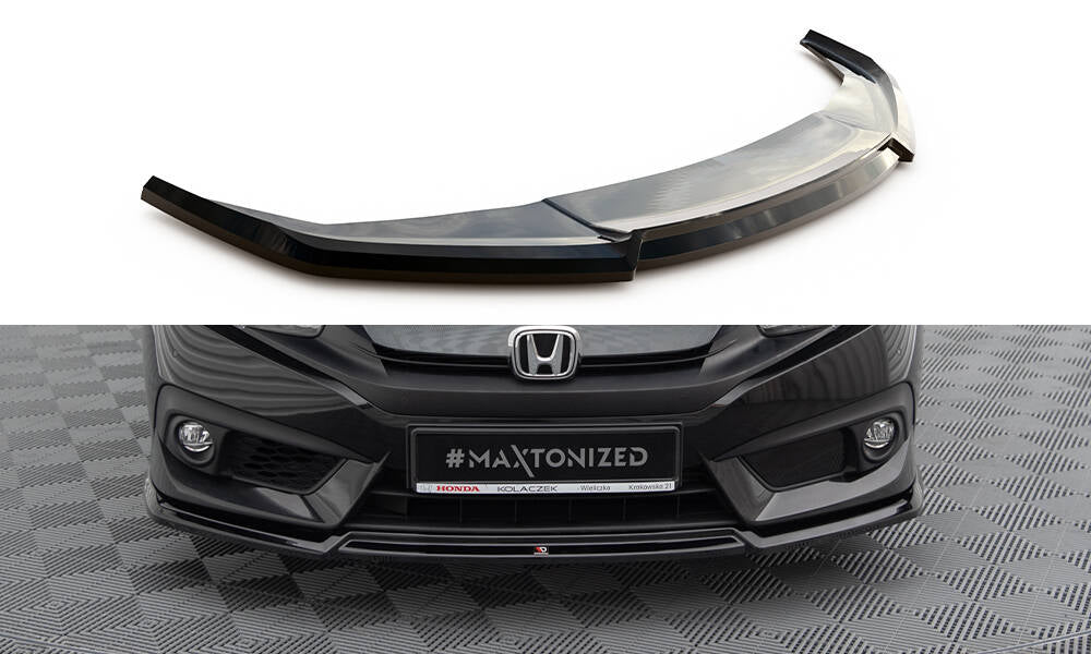 Maxton Front Ansatz V.2 für Honda Civic Mk10 schwarz Hochglanz