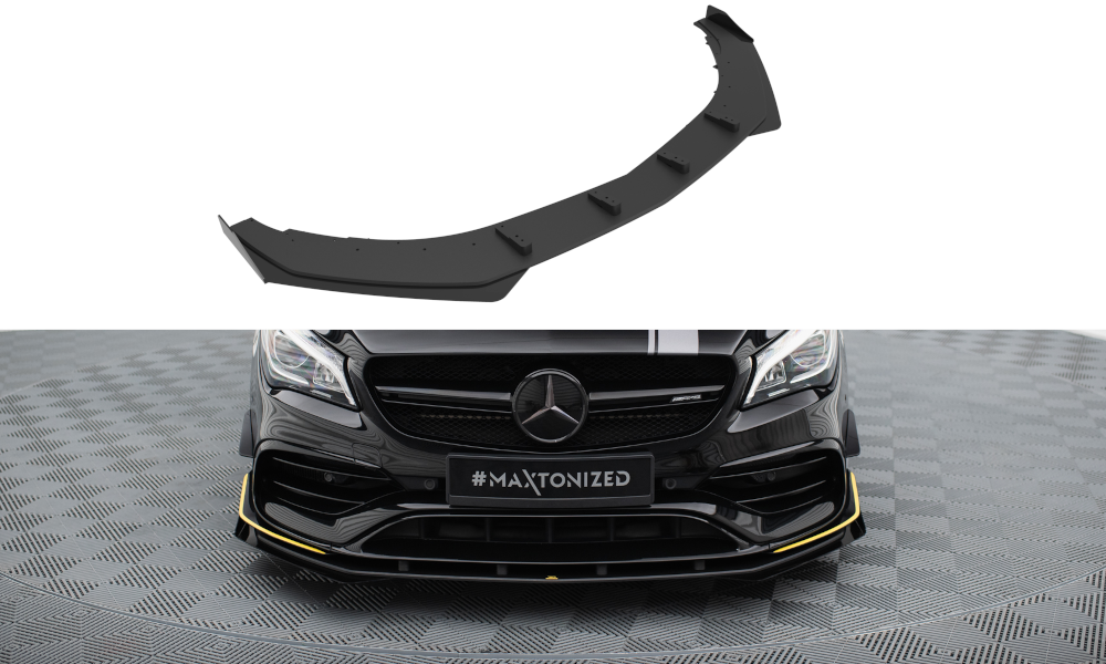 Maxton Street Pro Front Ansatz für +Flaps für + Flaps Mercedes-AMG CLA 45 Aero C117 Facelift schwarz Hochglanz