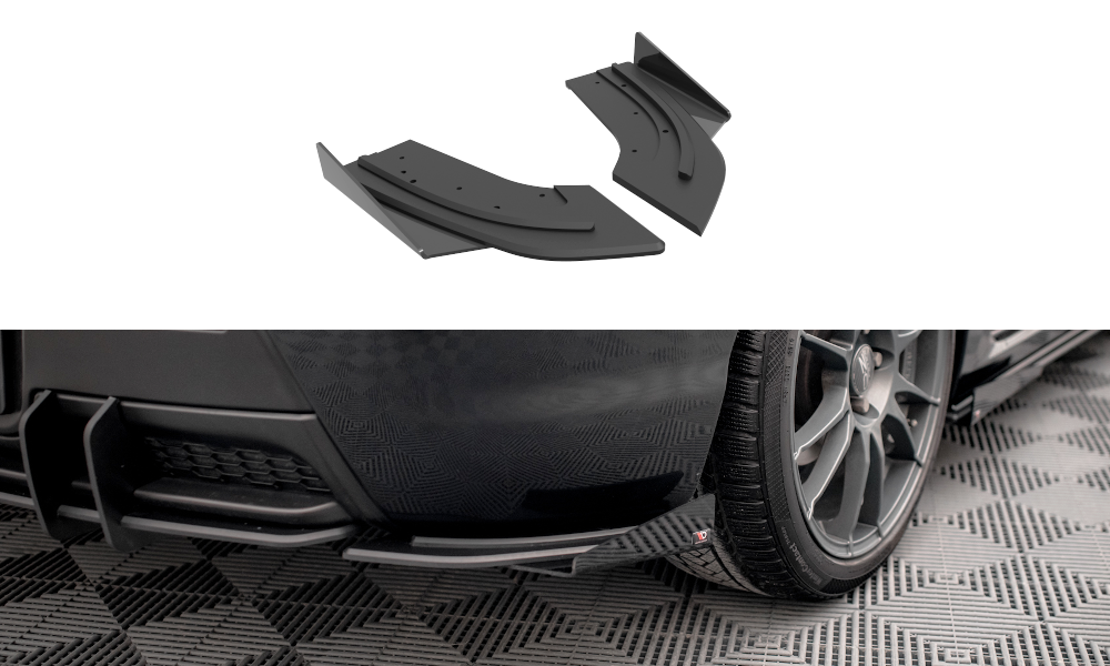 Maxton Street Pro Heck Ansatz Flaps Diffusor +Flaps für Mazda 3 MPS Mk1 schwarz Hochglanz