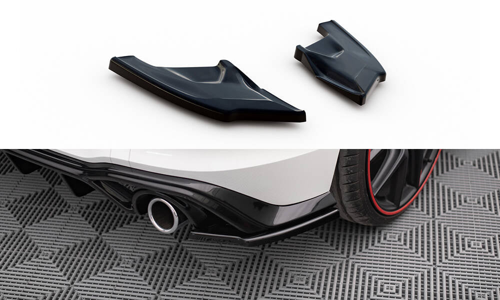 Maxton Heck Ansatz Flaps Diffusor V.3 für Volkswagen Golf GTI Mk8 schwarz Hochglanz