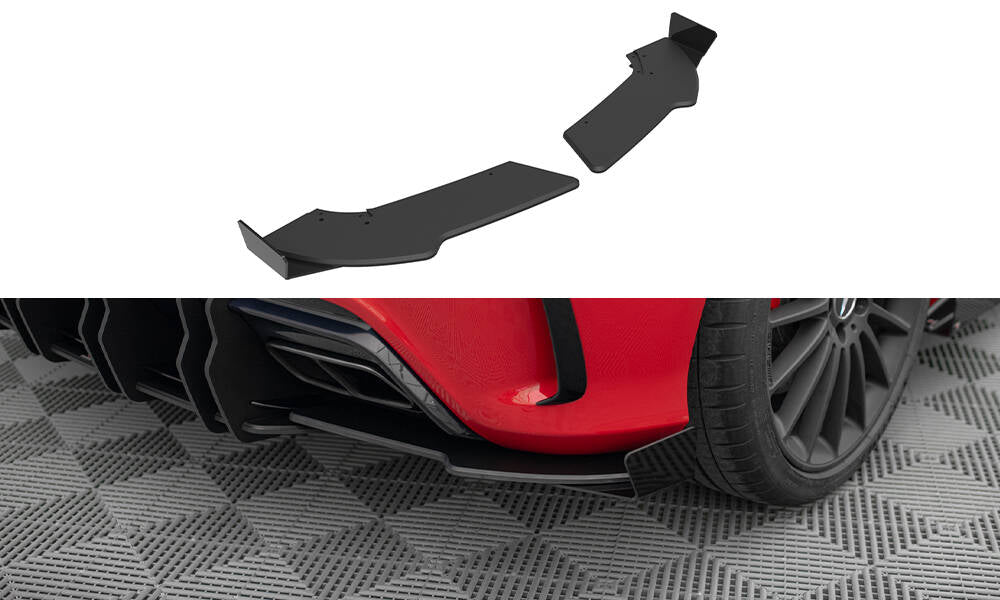 Maxton Street Pro Heck Ansatz Flaps Diffusor +Flaps für Mercedes-Benz A 45 AMG W176 Facelift schwarz Hochglanz