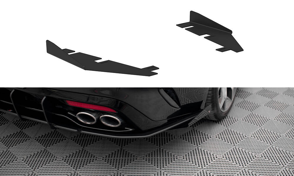 Maxton Hintere Seiten Flaps für Kia Stinger GT-Line Mk1  schwarz Hochglanz