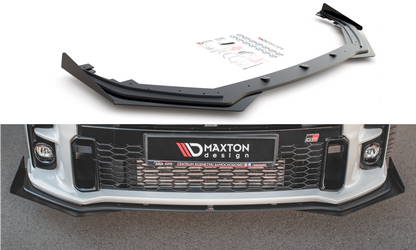 Maxton Robuste Racing Front Ansatz für passend +Flaps für Toyota GR Yaris Mk4 schwarz Hochglanz